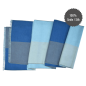 Preview: Seidenflanell Schal Patchwork Grau Blau